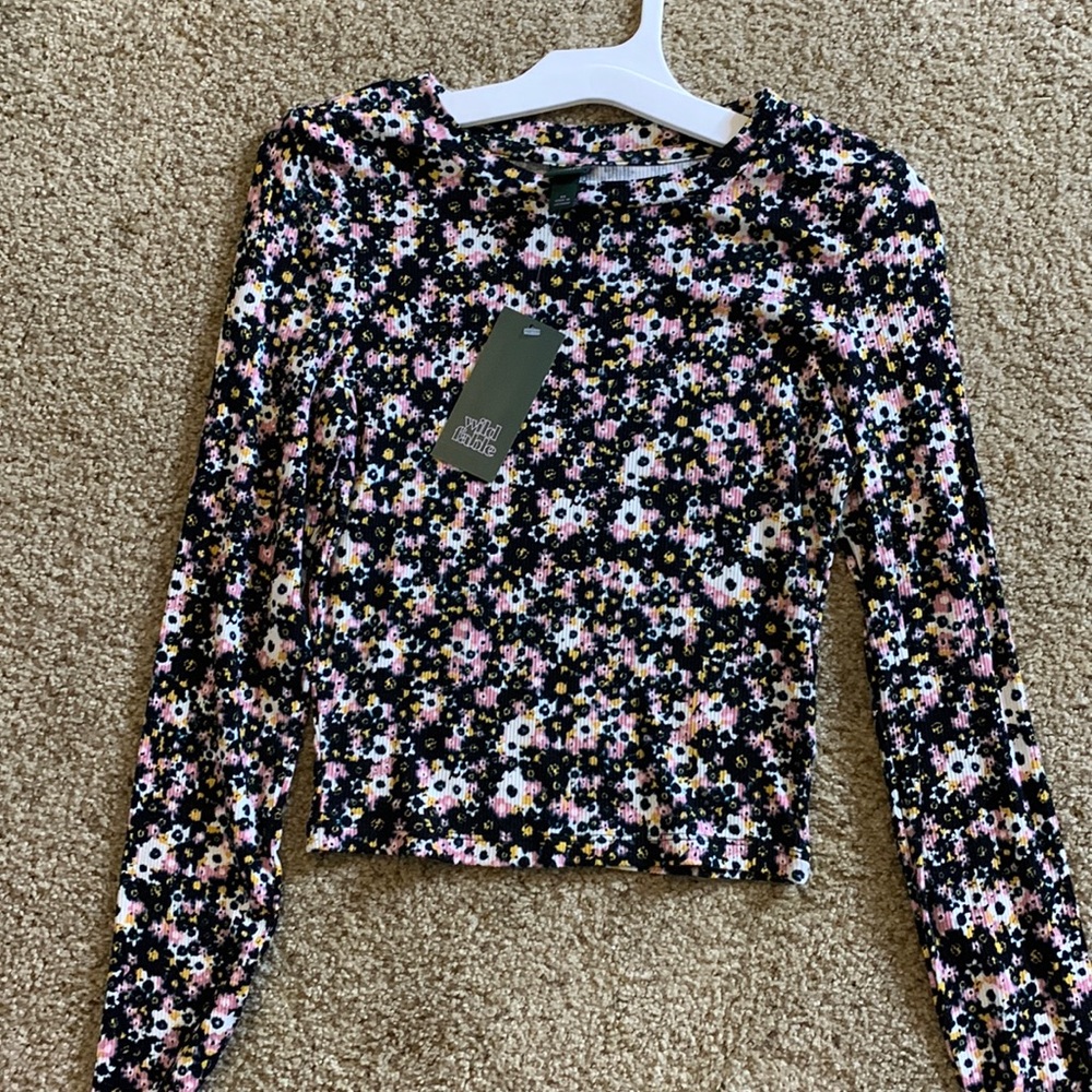 Brand new floral black long sleeve